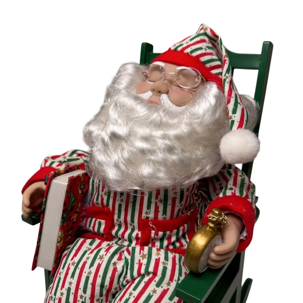 Snoring Santa Claus Pajamas Rocking Chair 12